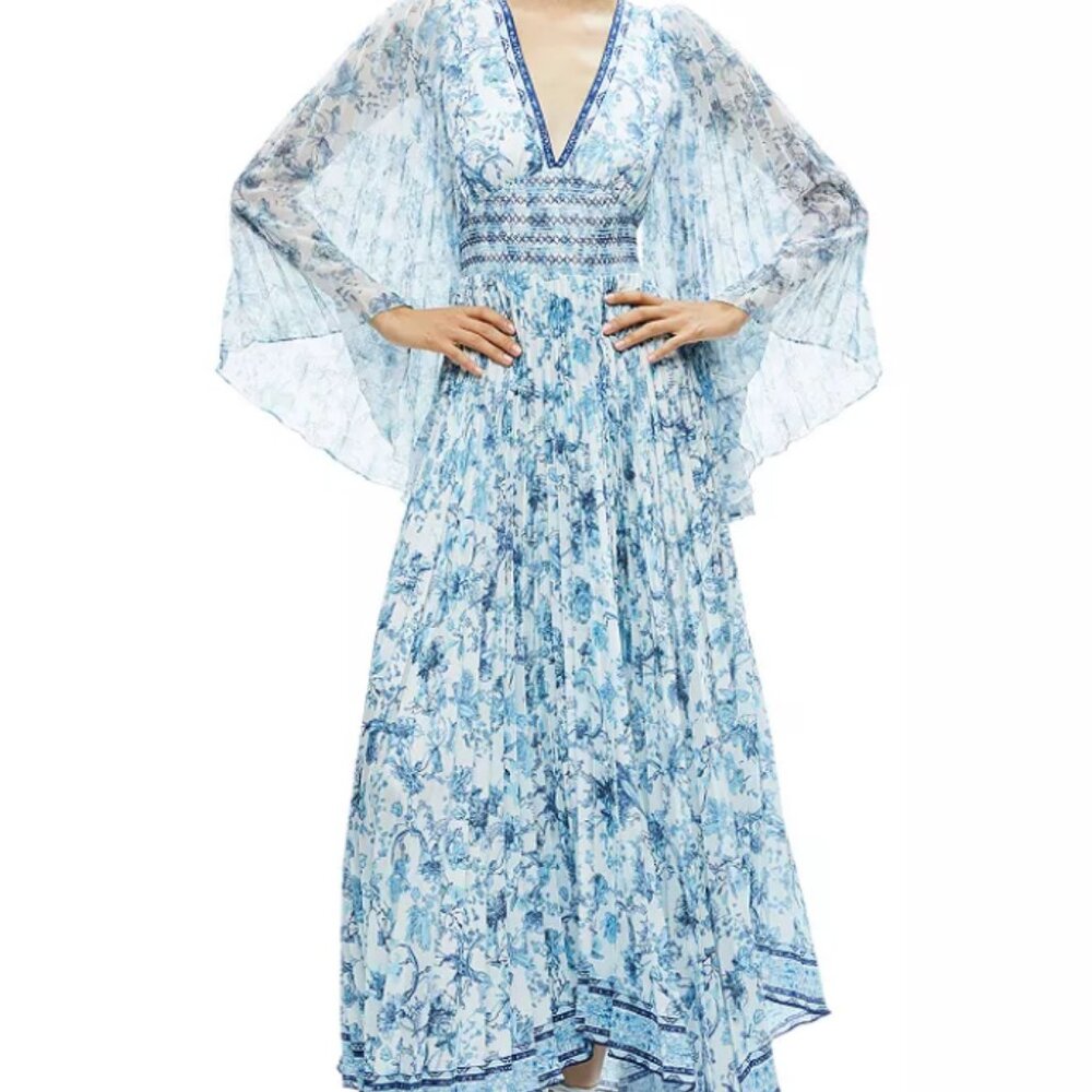 Alice + Olivia Sion Sunburst Maxi Dress Blue - Picture 2 of 15